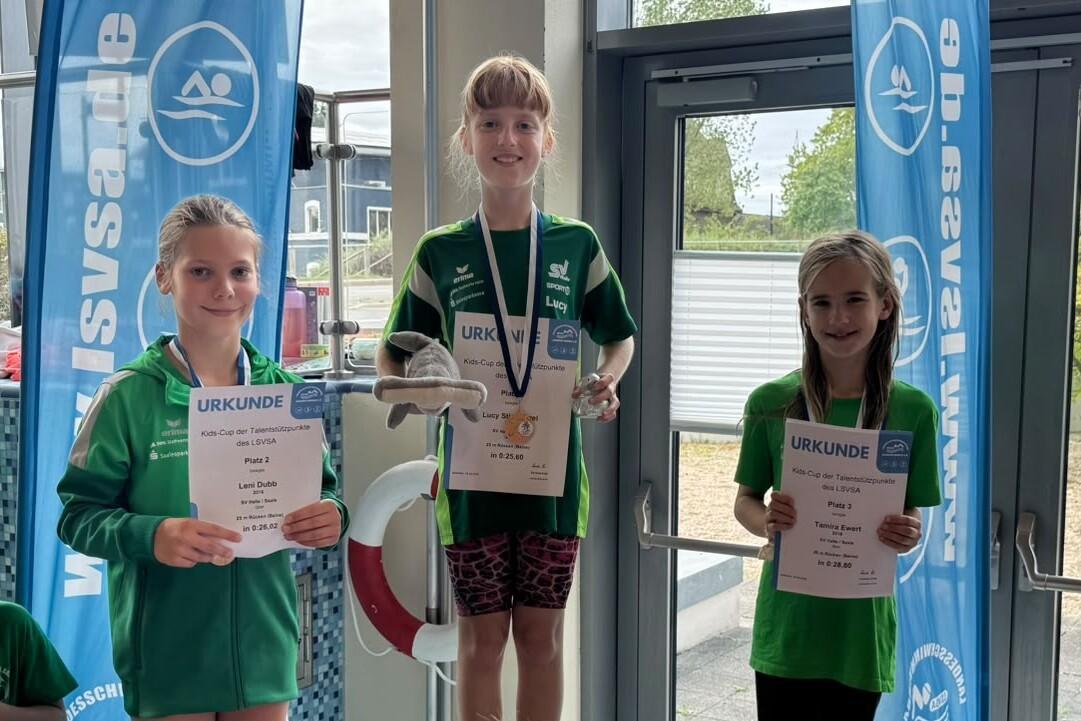 Gewinner des Kids-Cup 2026 in Bitterfeld Die Gewinnerinnen der Abteilung Schwimmen des Kids Cup in Bitterfeld für die Jahrgänge 2016 bis 2018.