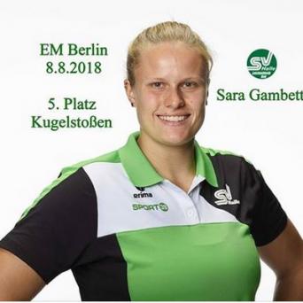 Sara Gambetta belegt mit Saisonbestleistung Platz 5 bei der EM in Berlin 2018