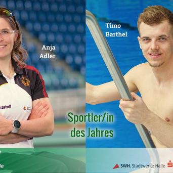 Anja Adler und Timo Barthel sind "Sportler/in des Jahres" Fotos: SV Halle/Deutsch  
